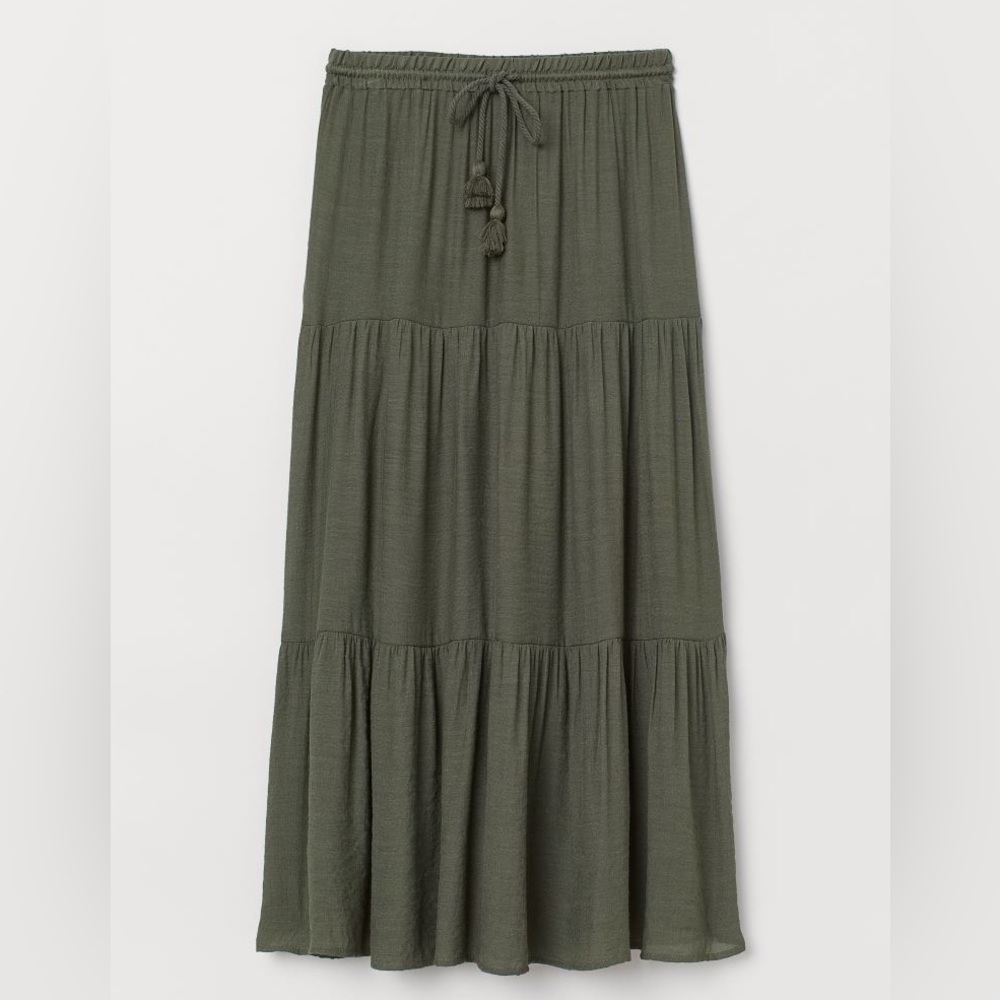 H&M Olive Green Maxi Skirt